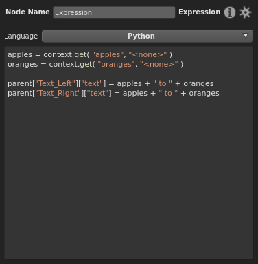 The expression code drives a plug in each respective node.