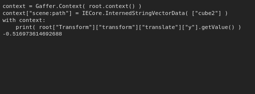 When a Python plug query occurs inside of an appropriate Context, the return value matches what occurs in the computed graph.