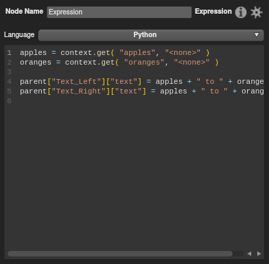 The expression code drives a plug in each respective node.